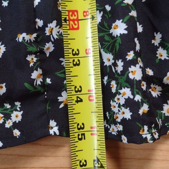 Shein Curve Vcay Black and White Floral Print Ruffle Hem Dress Size 0XL - Picture 8 of 13